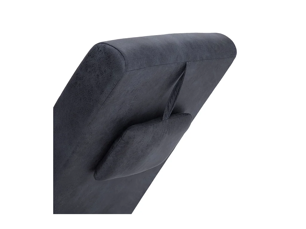 Chaise longue avec oreiller Gris Similicuir daim