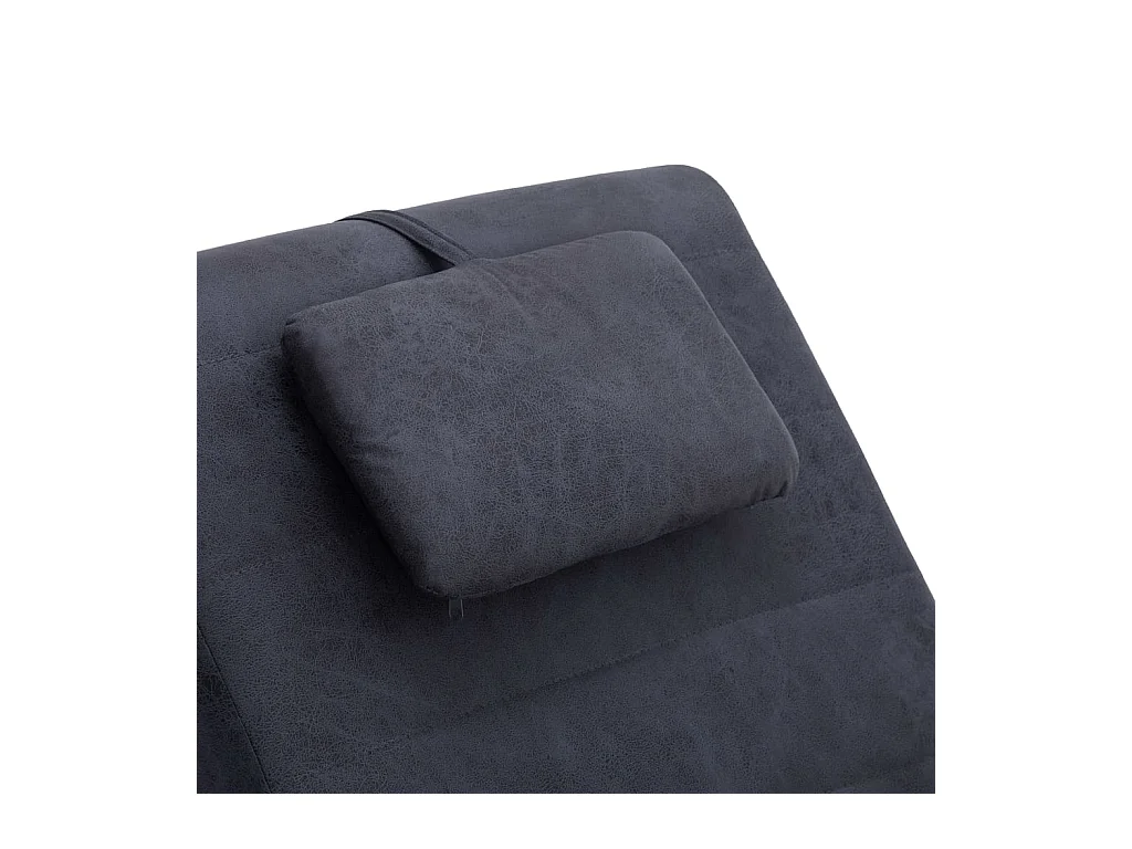 Chaise longue avec oreiller Gris Similicuir daim
