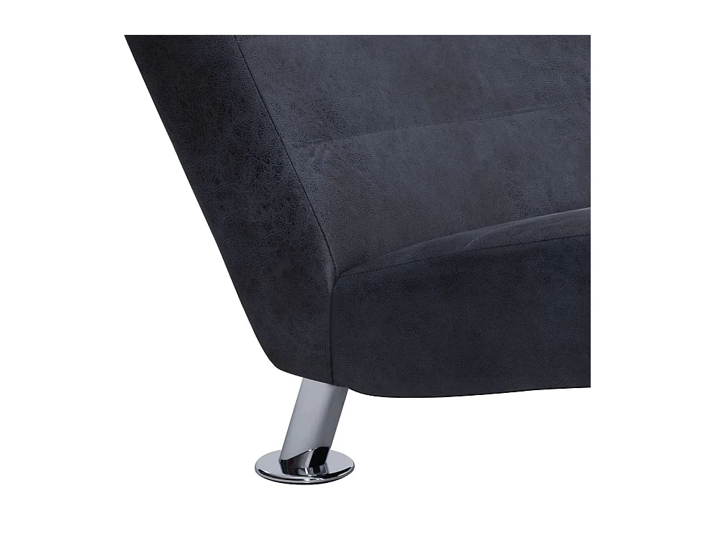 Chaise longue avec oreiller Gris Similicuir daim