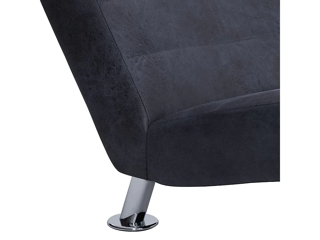 Chaise longue avec oreiller Gris Similicuir daim