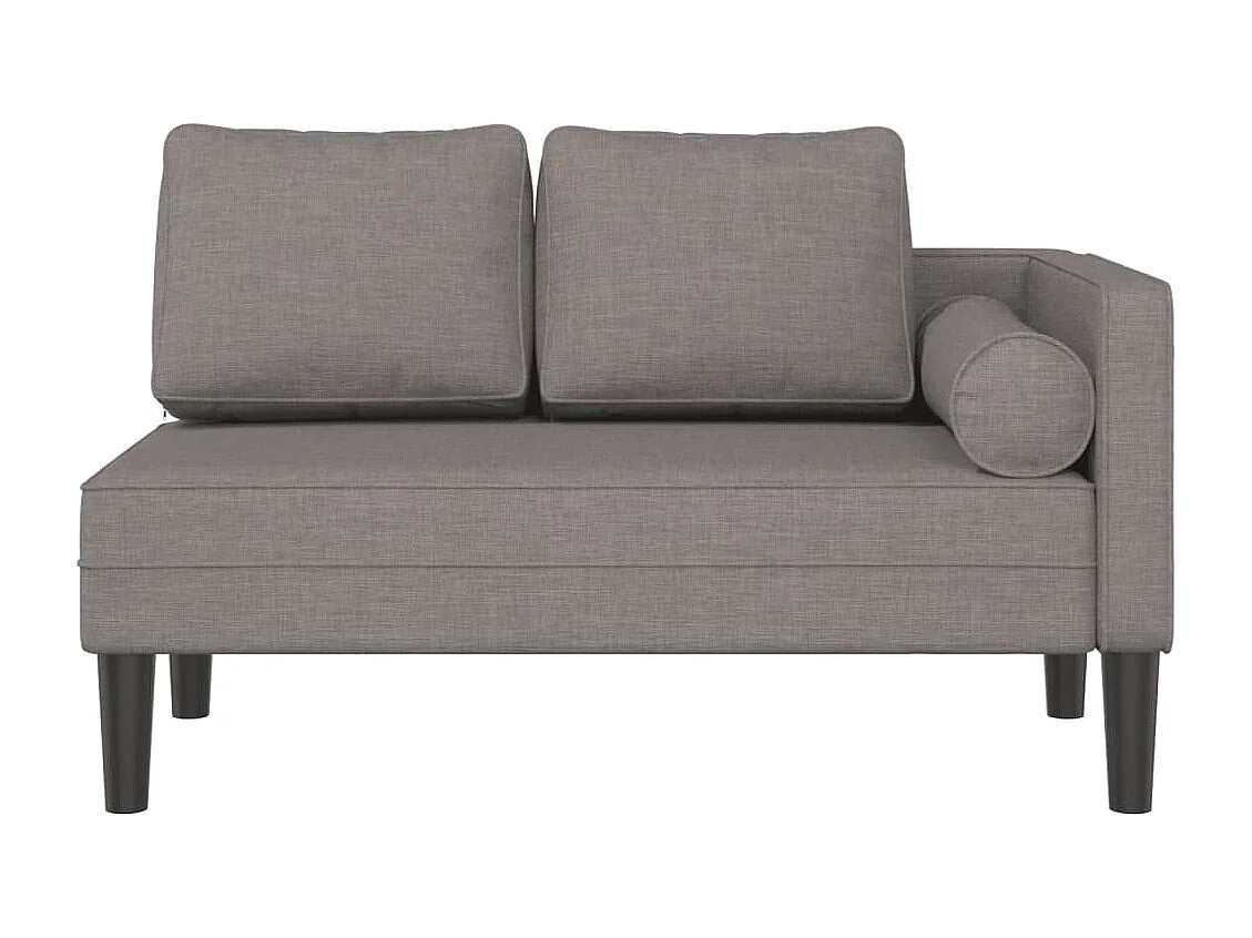 Chaise longue com almofadas em tecido cinza