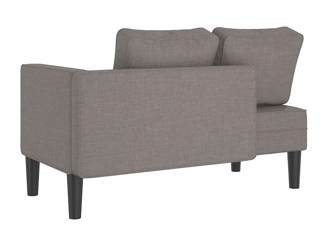 Chaise longue com almofadas em tecido cinza