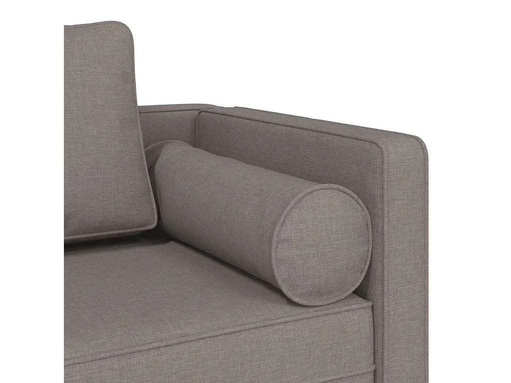 Chaise longue avec coussins taupe tissu