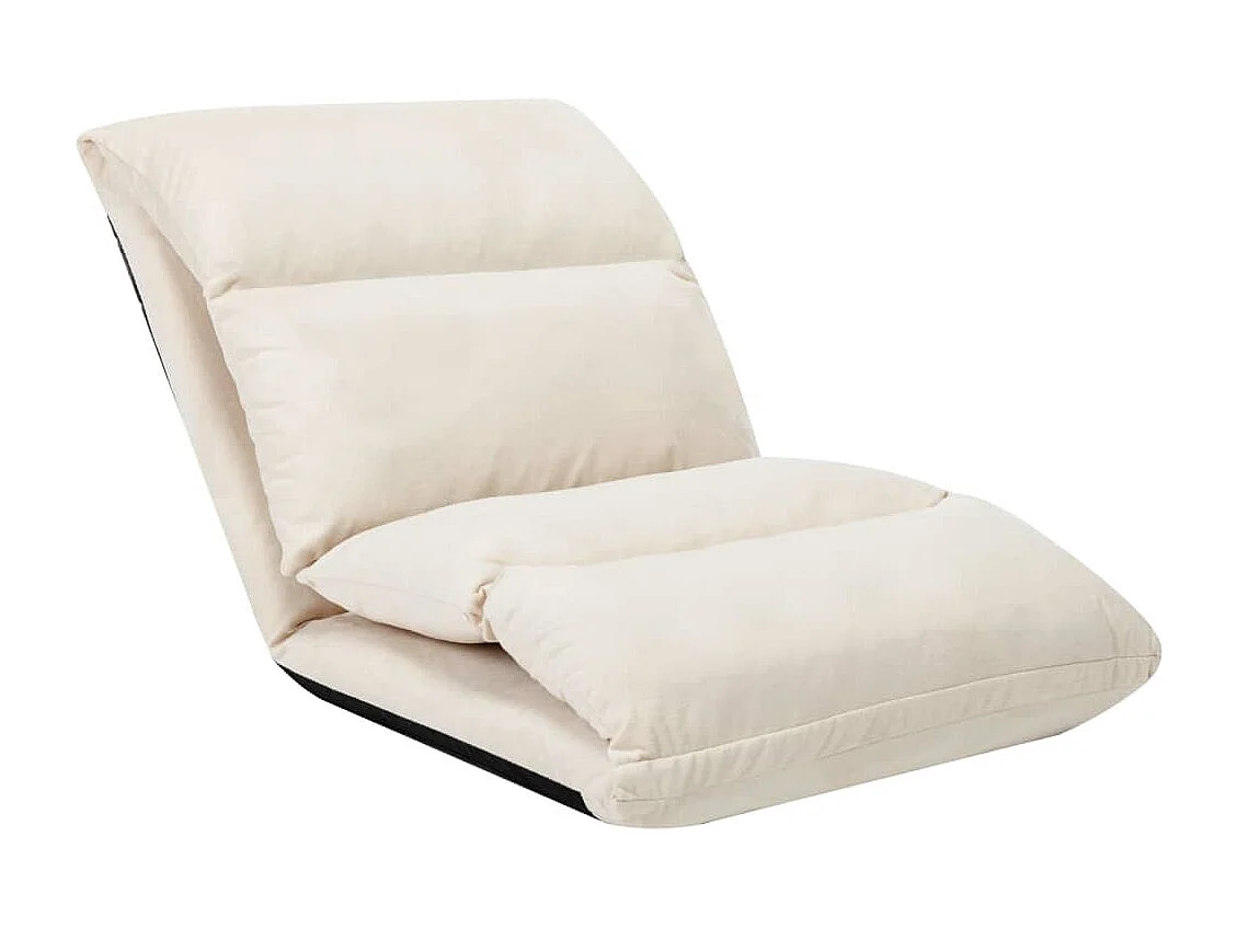 Chaise pliable de sol Crème Microfibre