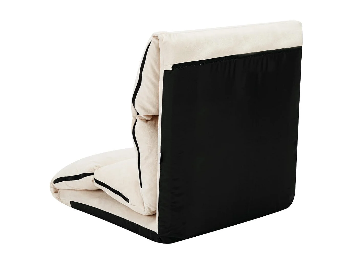 Chaise pliable de sol Crème Microfibre