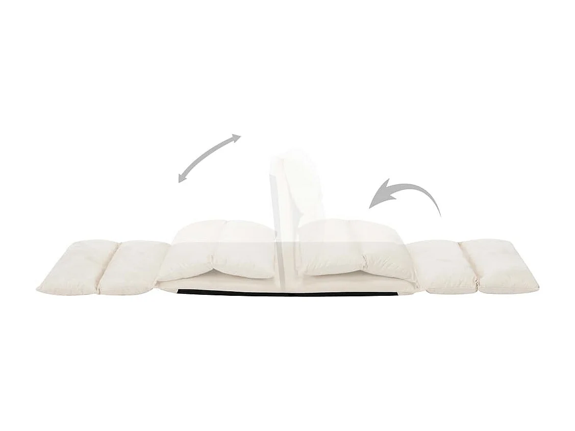 Chaise pliable de sol Crème Microfibre