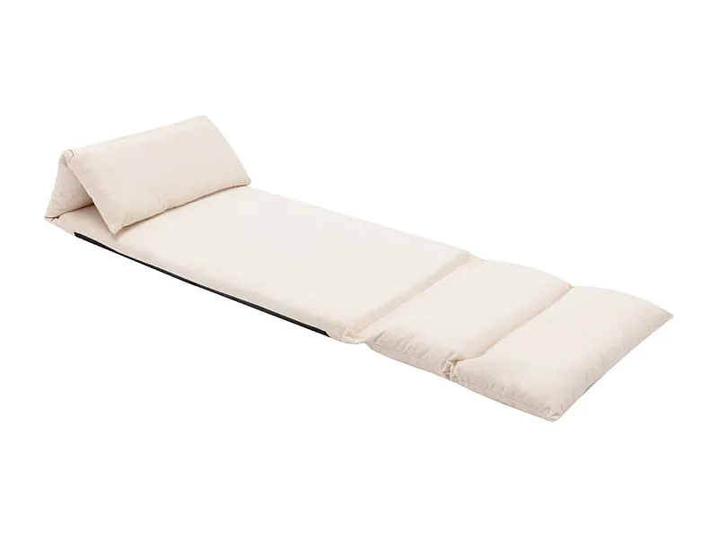 Chaise pliable de sol Crème Microfibre