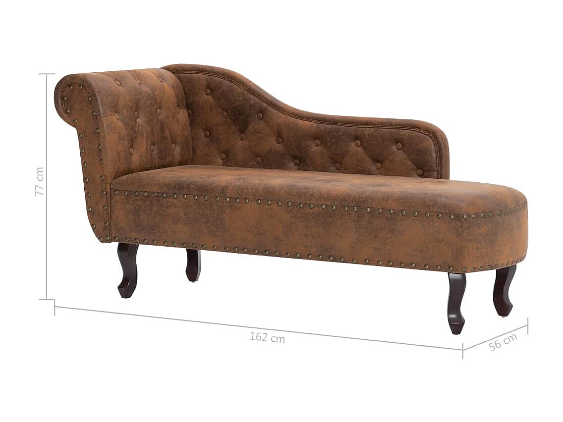 Chaise longue Marron Similicuir daim