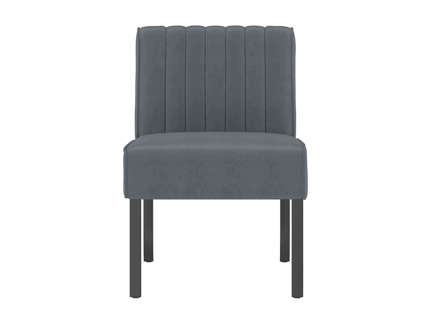 Fauteuil sans accoudoirs gris foncé velours