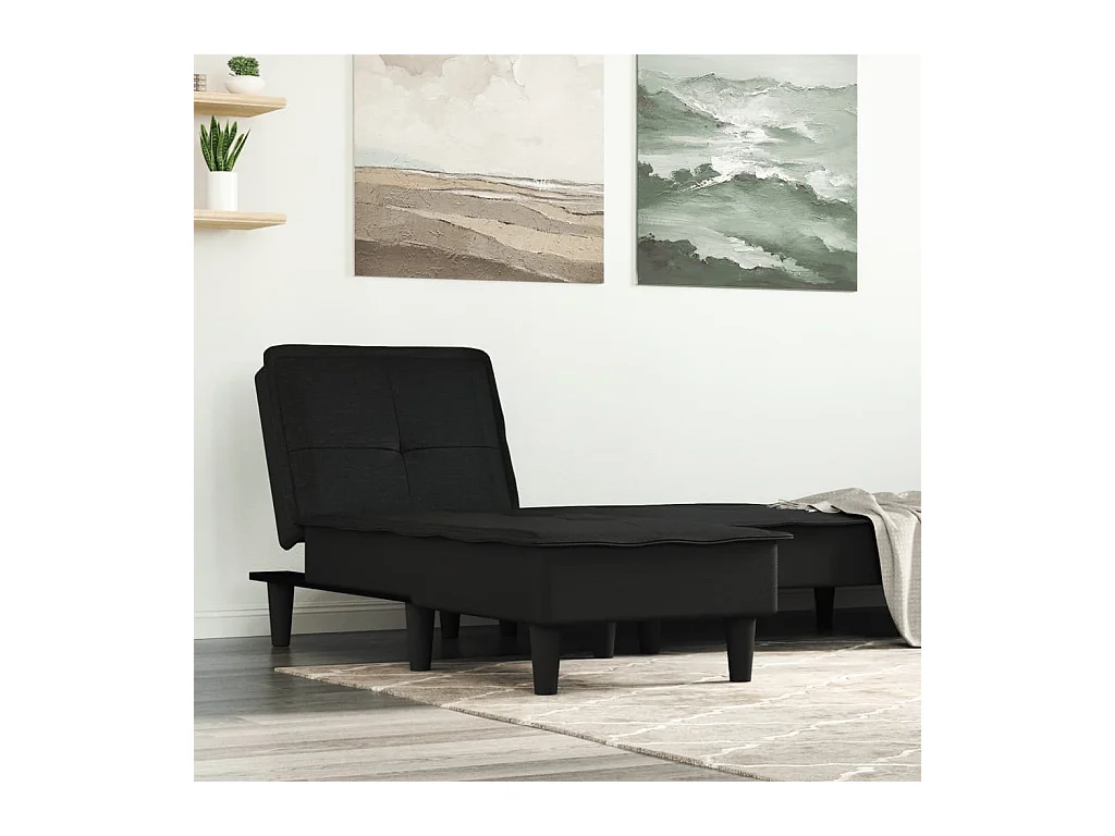 Chaise longue noir tissu