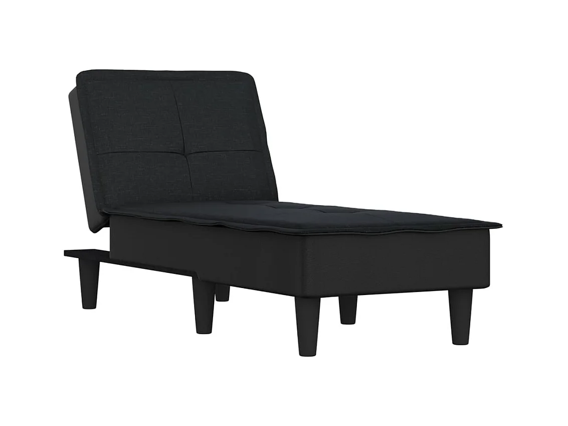 Chaise longue noir tissu
