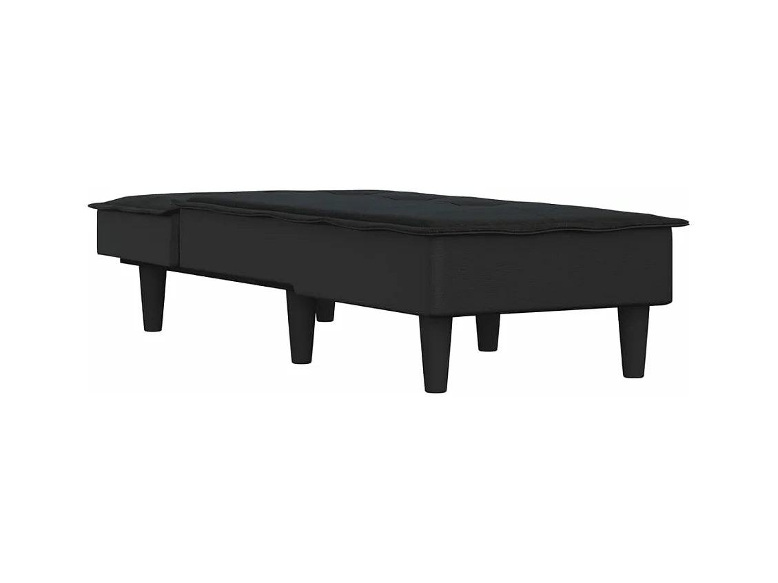 Chaise longue noir tissu