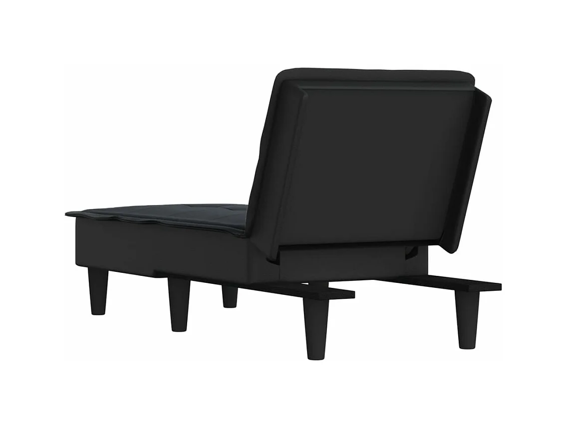 Chaise longue noir tissu
