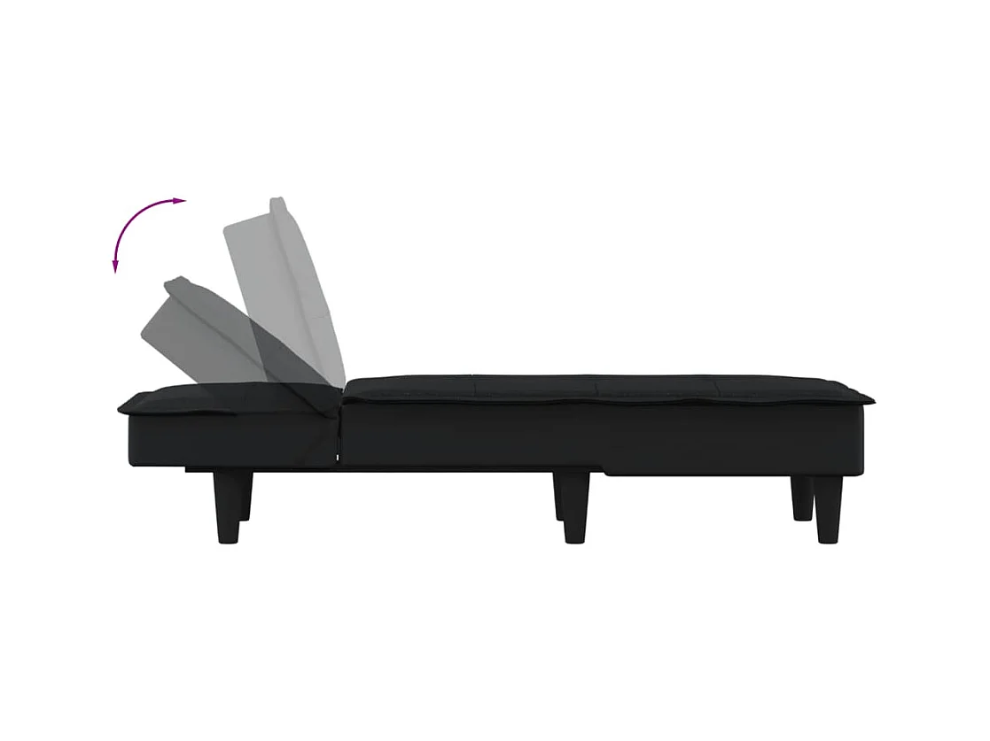 Chaise longue noir tissu