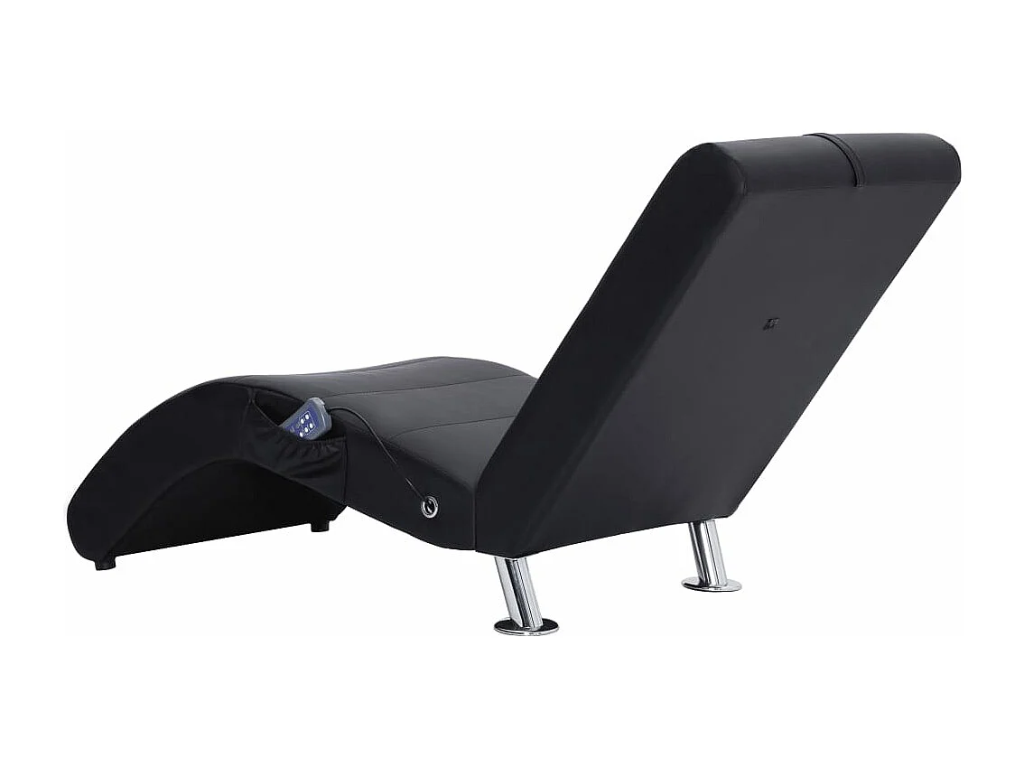 Poltrona de massagem com almofada Pele sintética preta