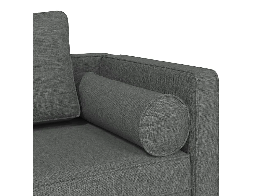Chaise longue avec coussins gris foncé tissu
