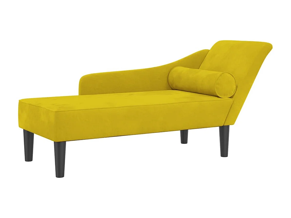 Poltrona lounge con cuscini in velluto giallo