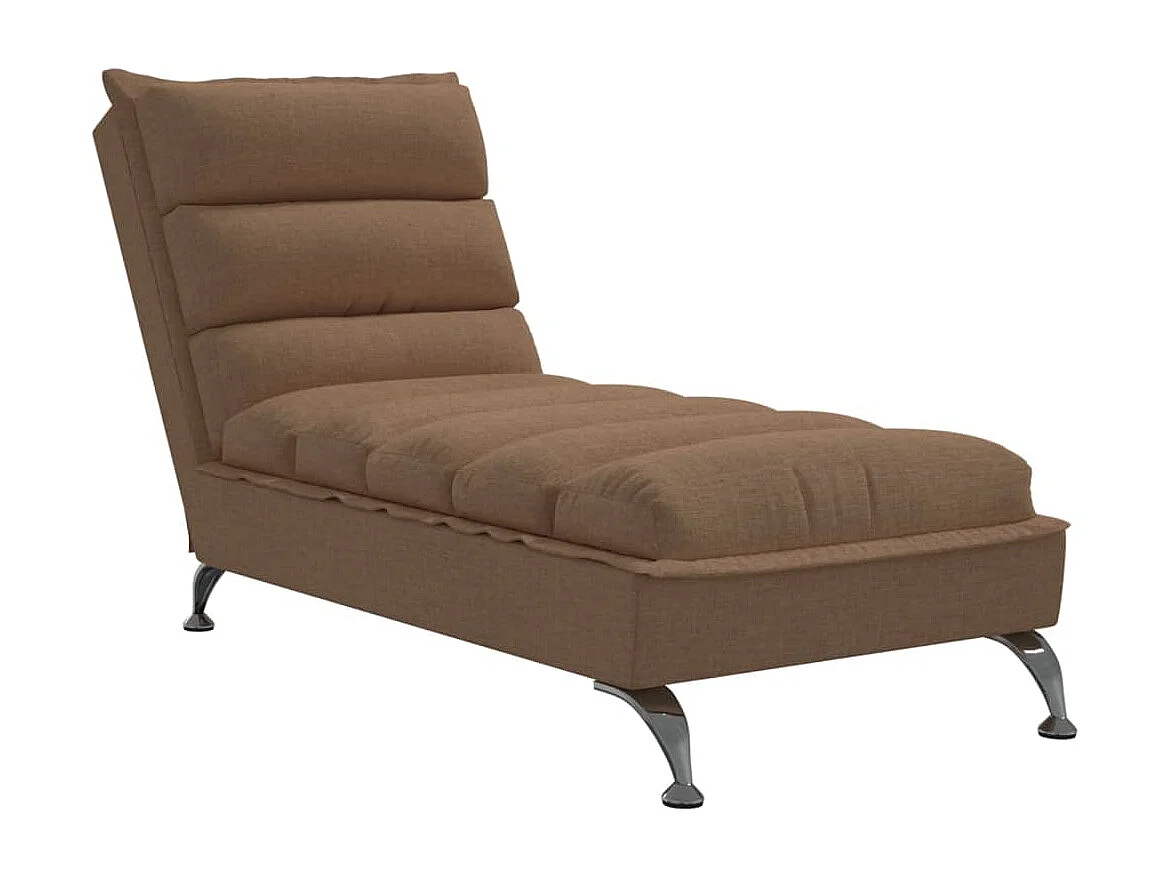 Chaise longue avec coussins marron tissu