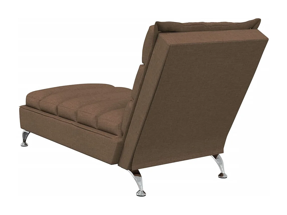 Chaise longue avec coussins marron tissu
