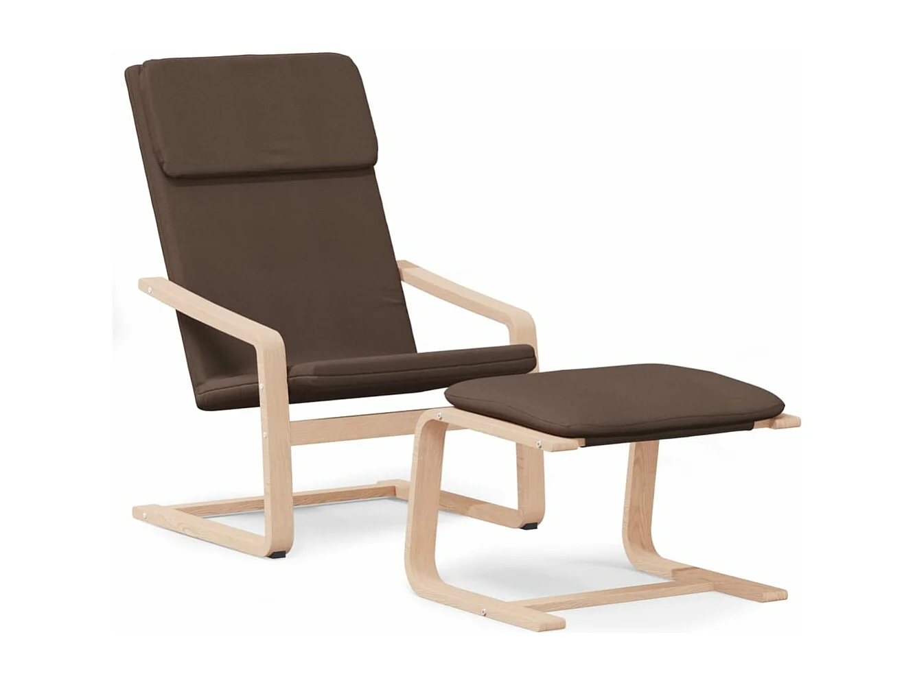 Relaxstoel met voetenbank stof donkerbruin