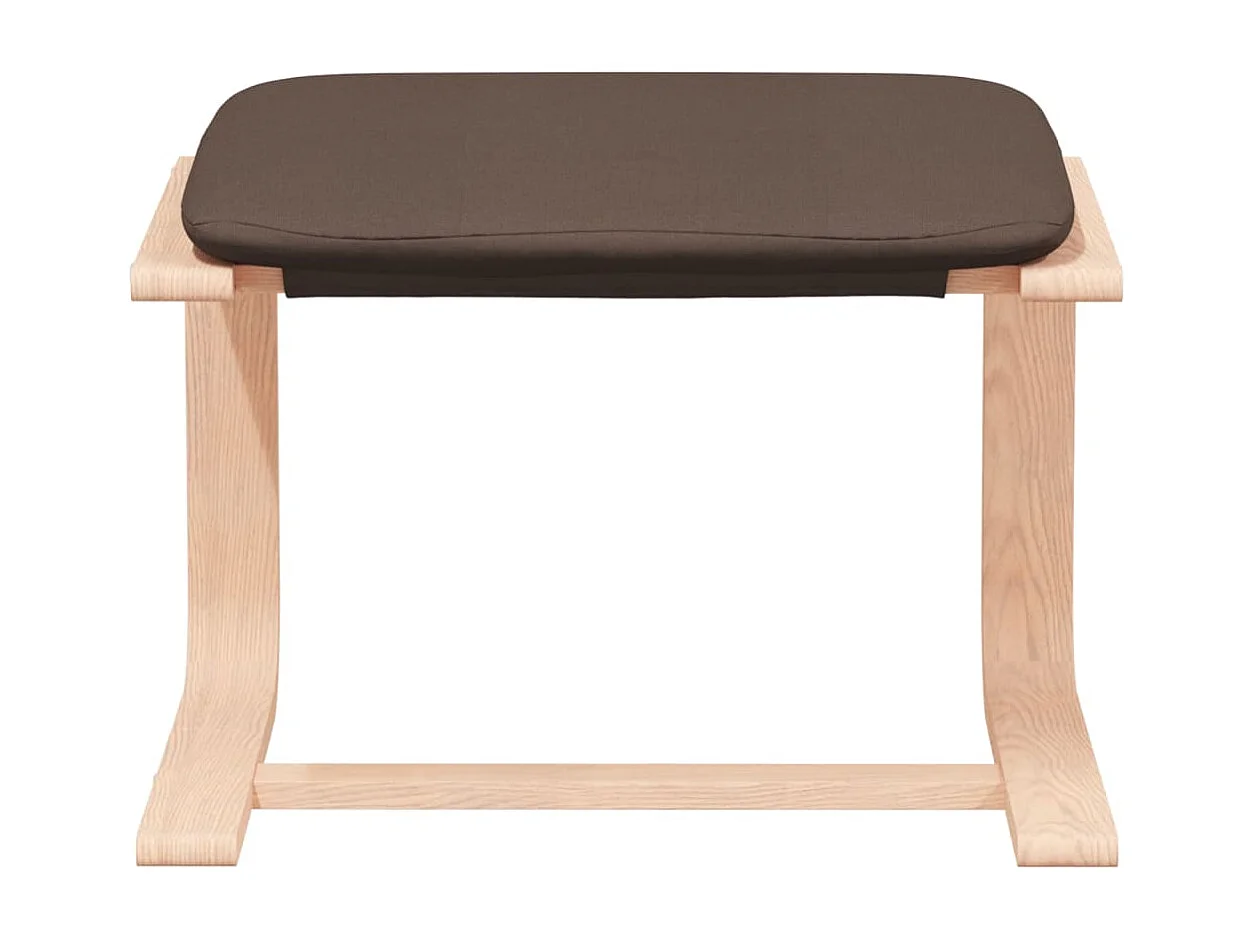 Sillón de relax con taburete tela marrón oscuro