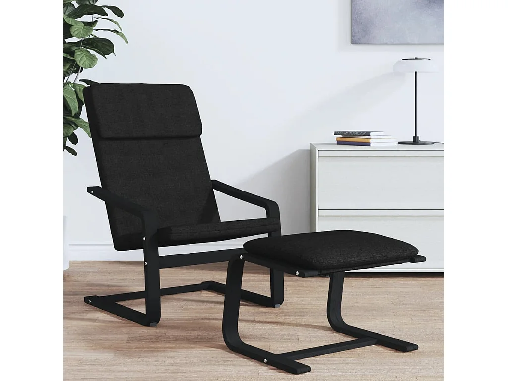 Fauteuil de relaxation Noir Tissu