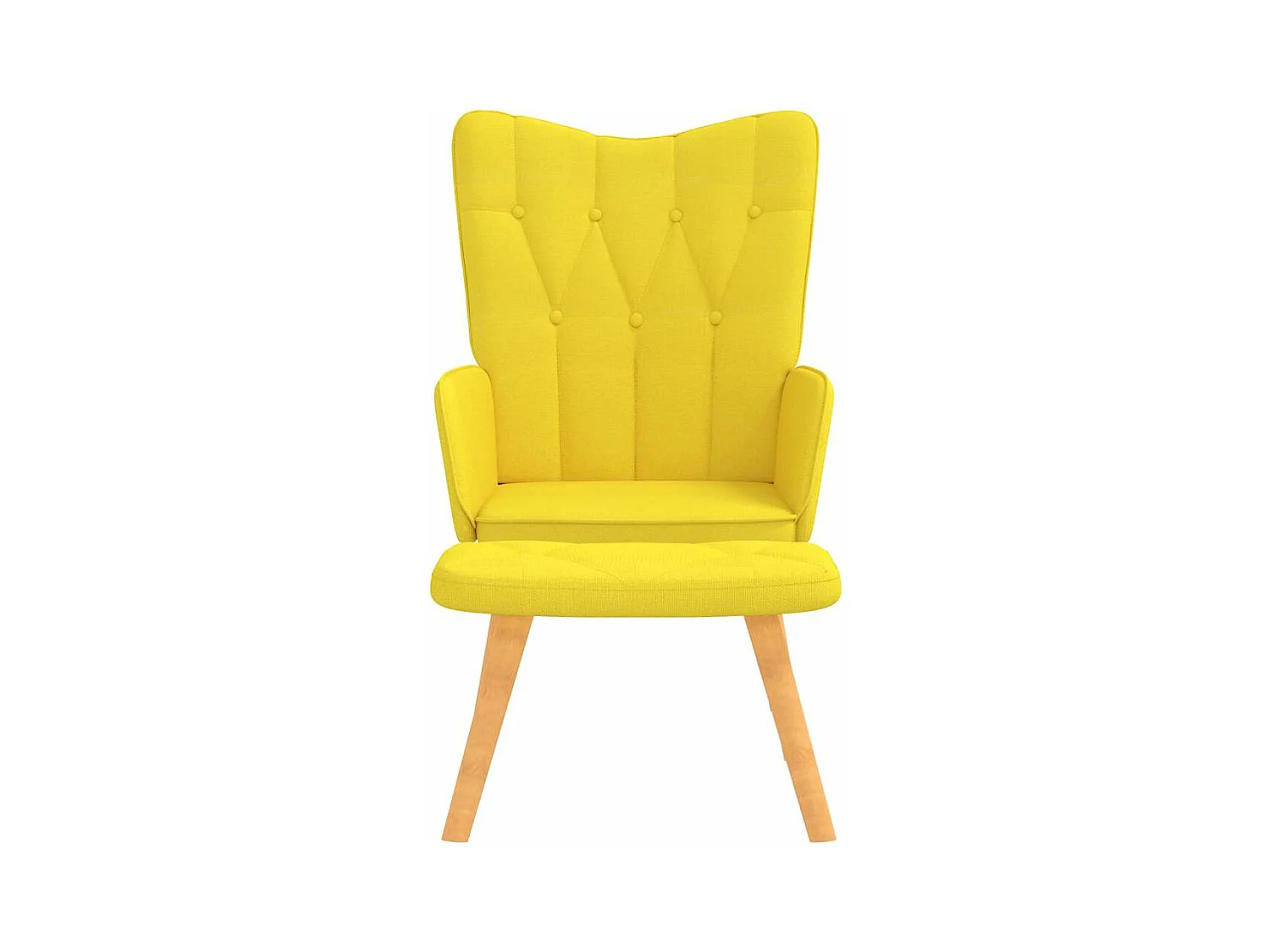 Fauteuil de relaxation avec tabouret Jaune moutarde Tissu