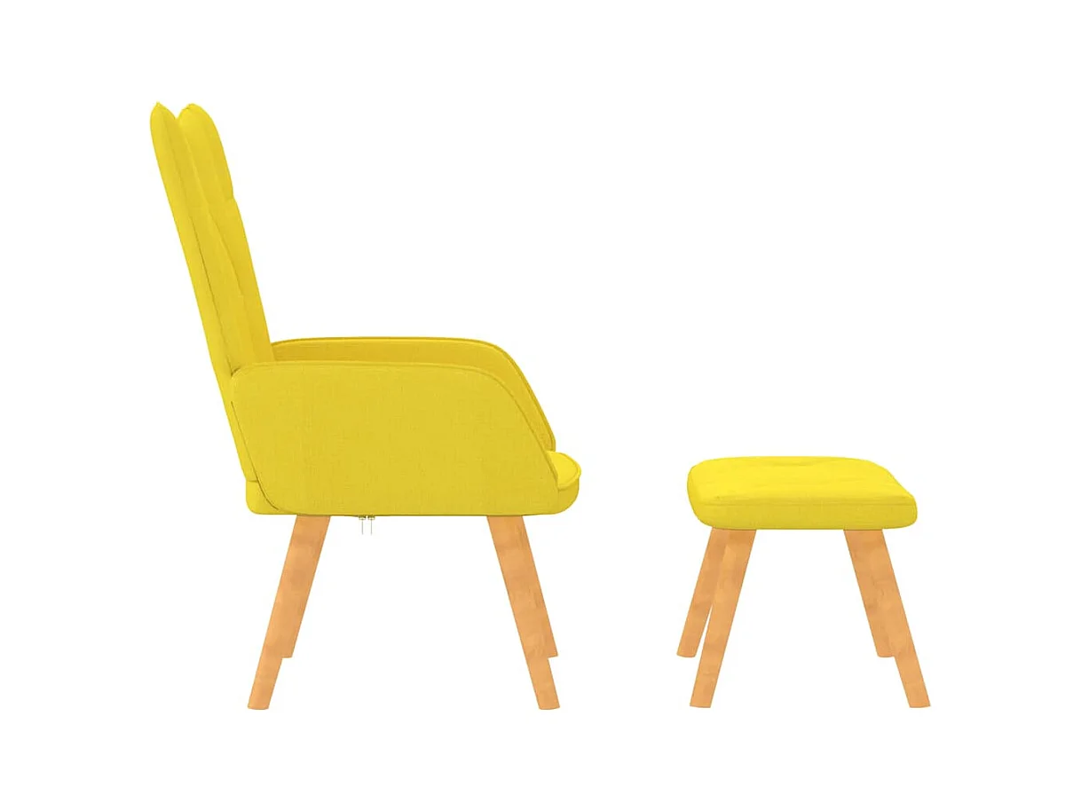 Fauteuil de relaxation avec tabouret Jaune moutarde Tissu