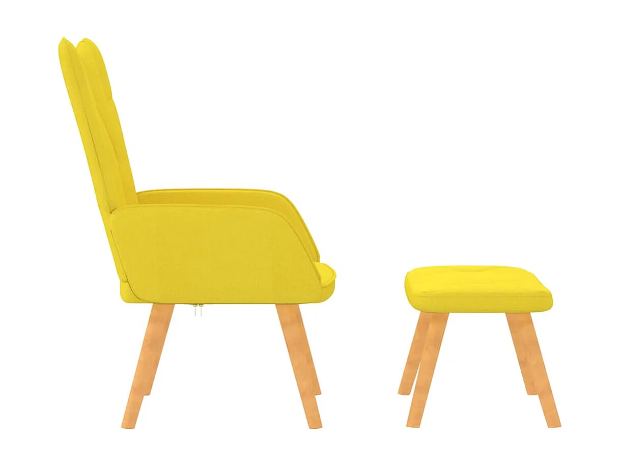 Fauteuil de relaxation avec tabouret Jaune moutarde Tissu