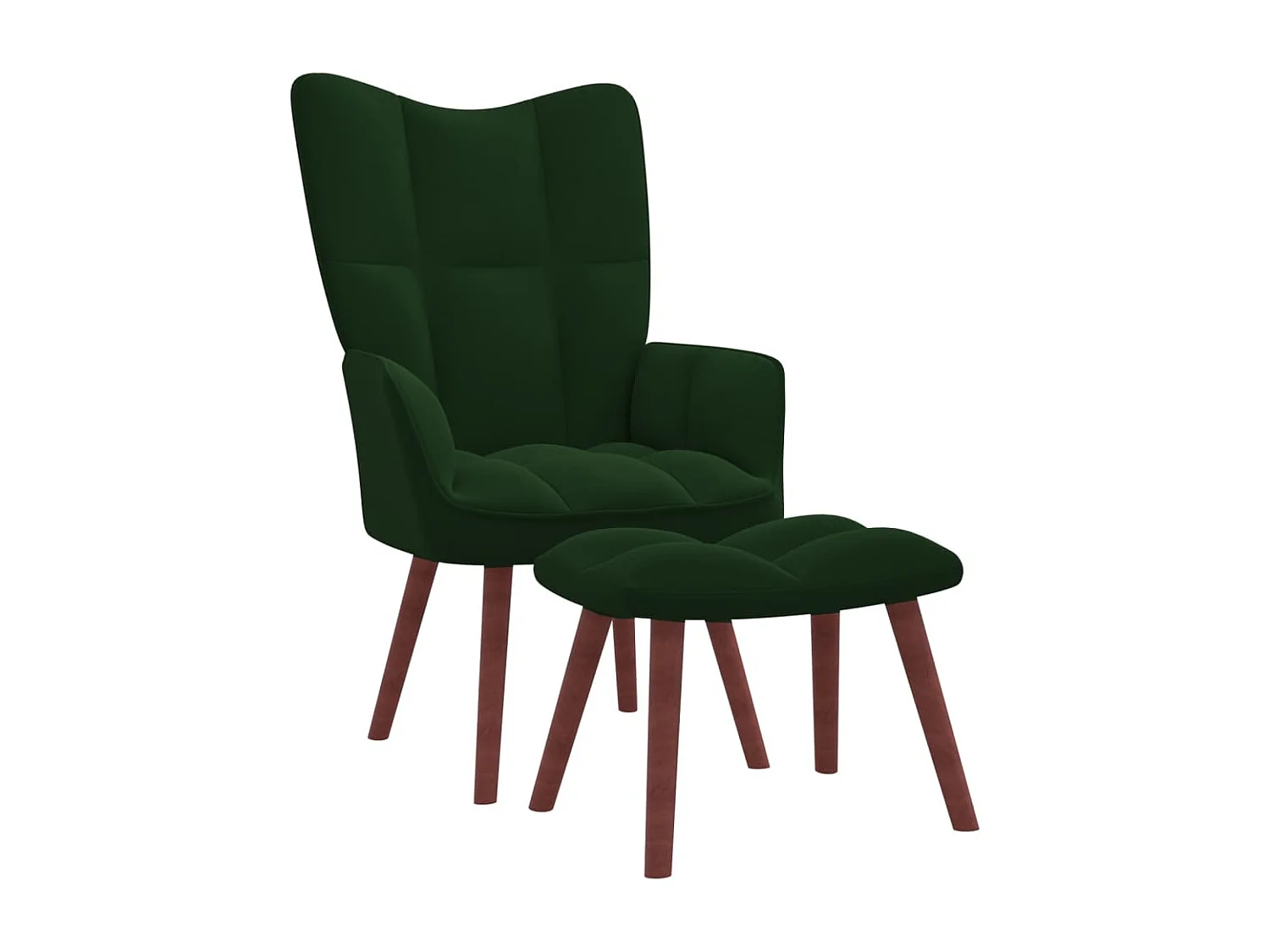 Fauteuil de relaxation avec repose-pied Vert foncé Velours