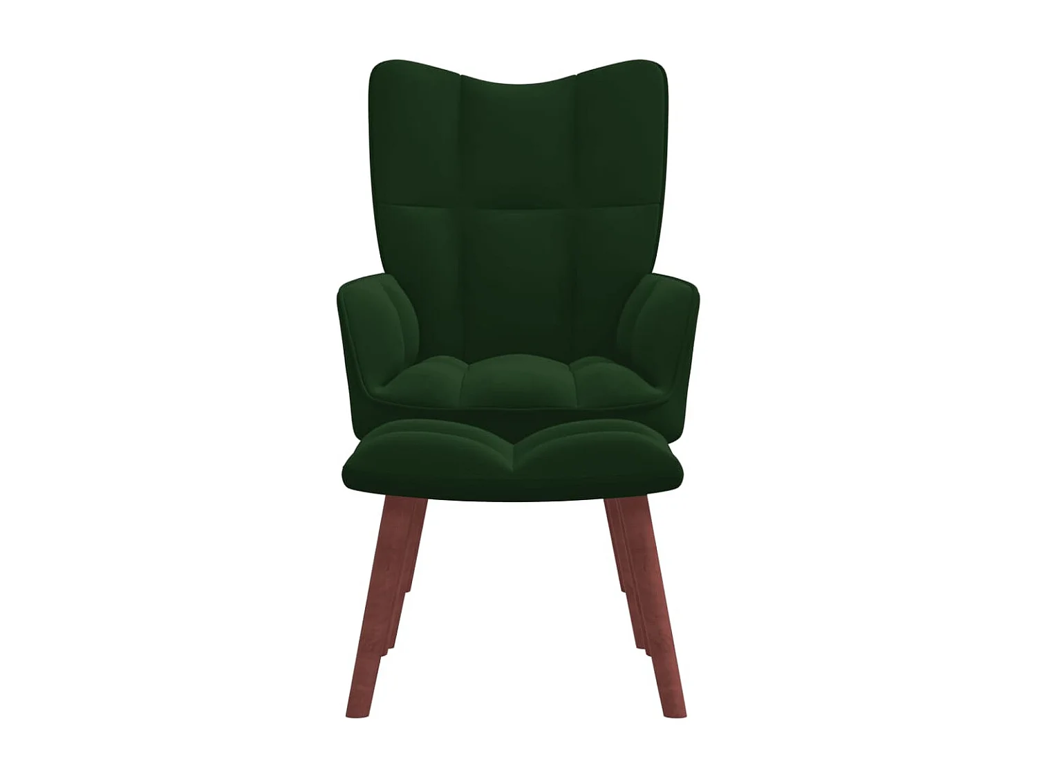 Fauteuil de relaxation avec repose-pied Vert foncé Velours