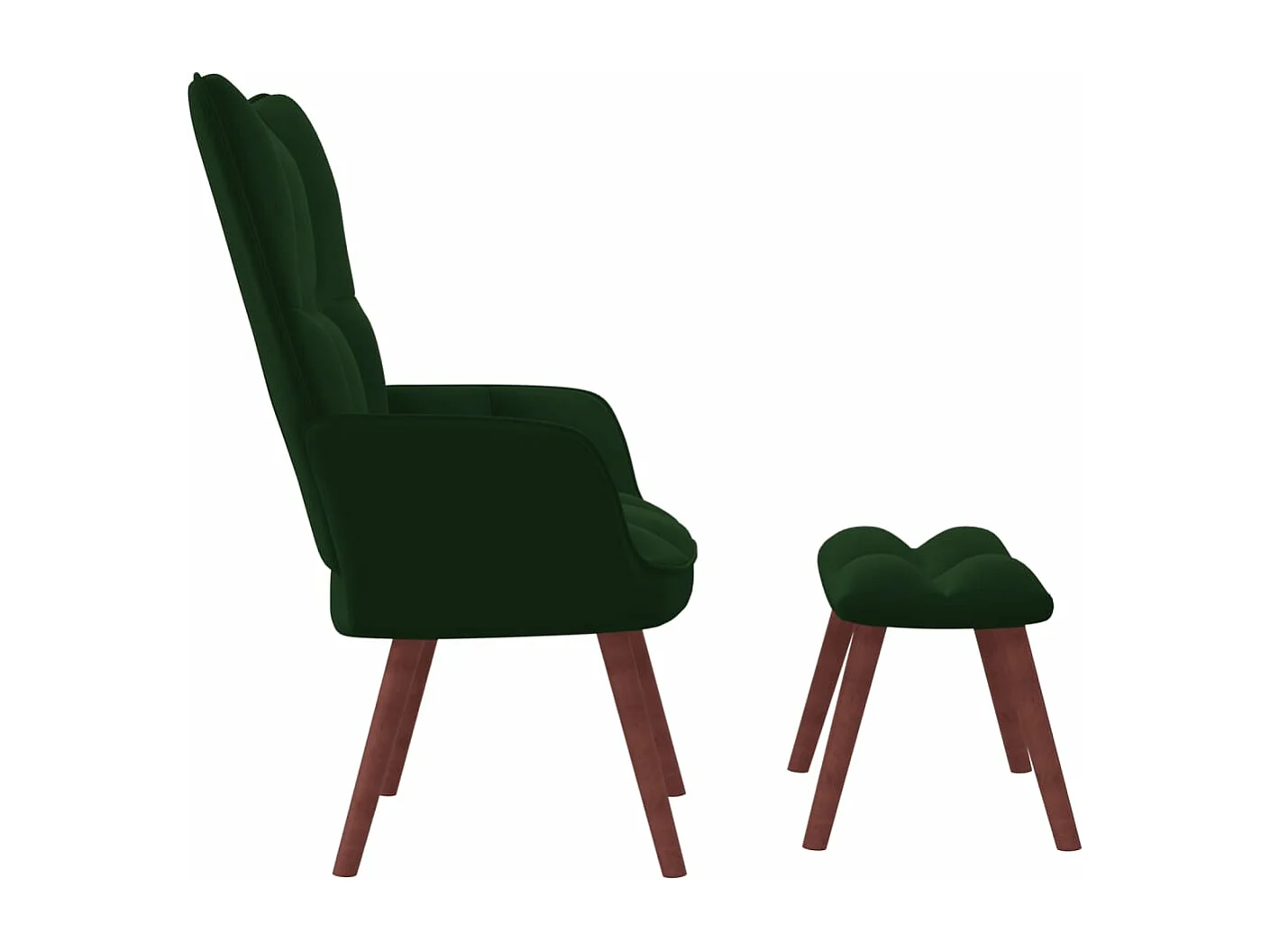 Fauteuil de relaxation avec repose-pied Vert foncé Velours