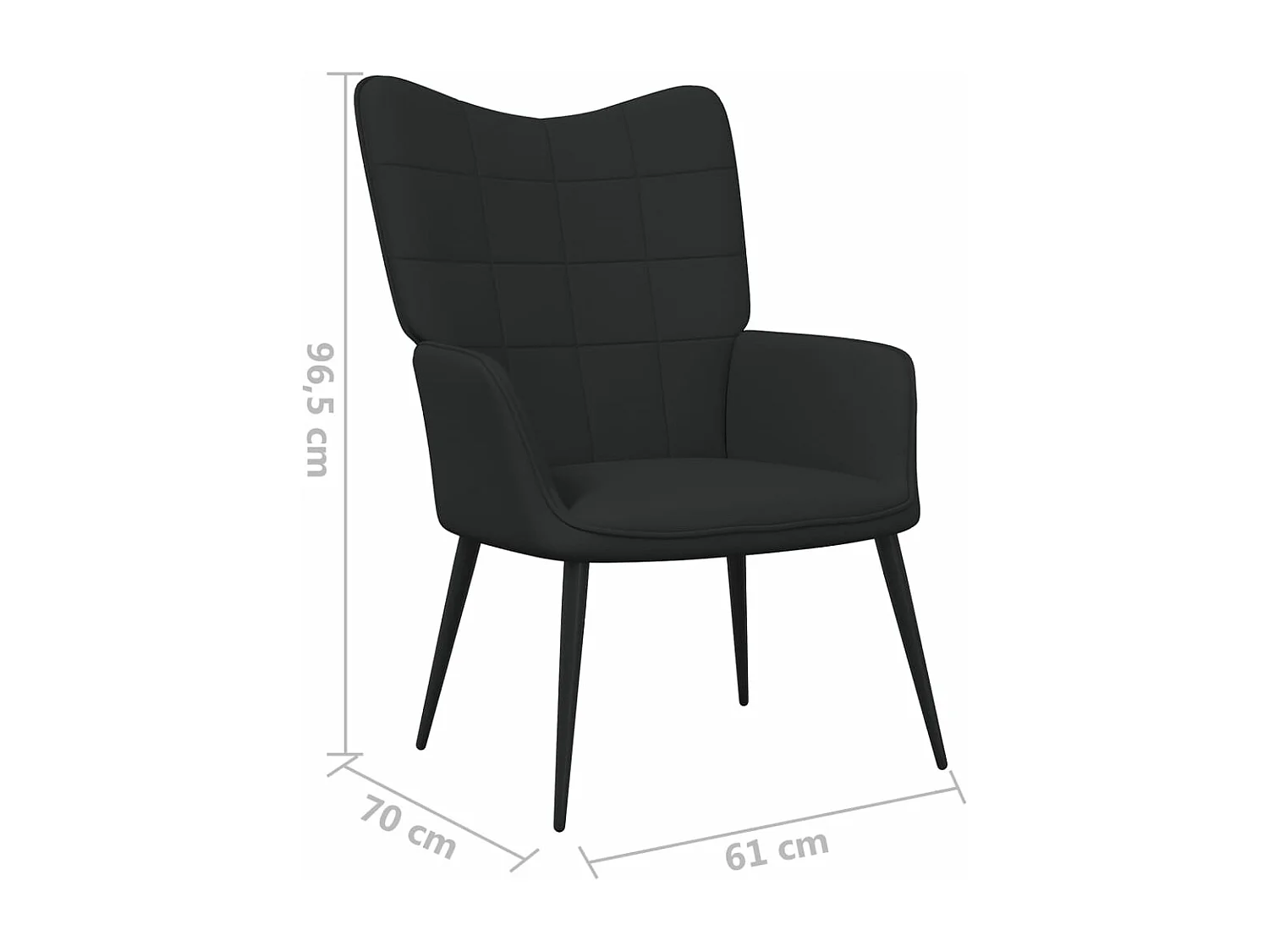 Fauteuil de relaxation Noir Tissu