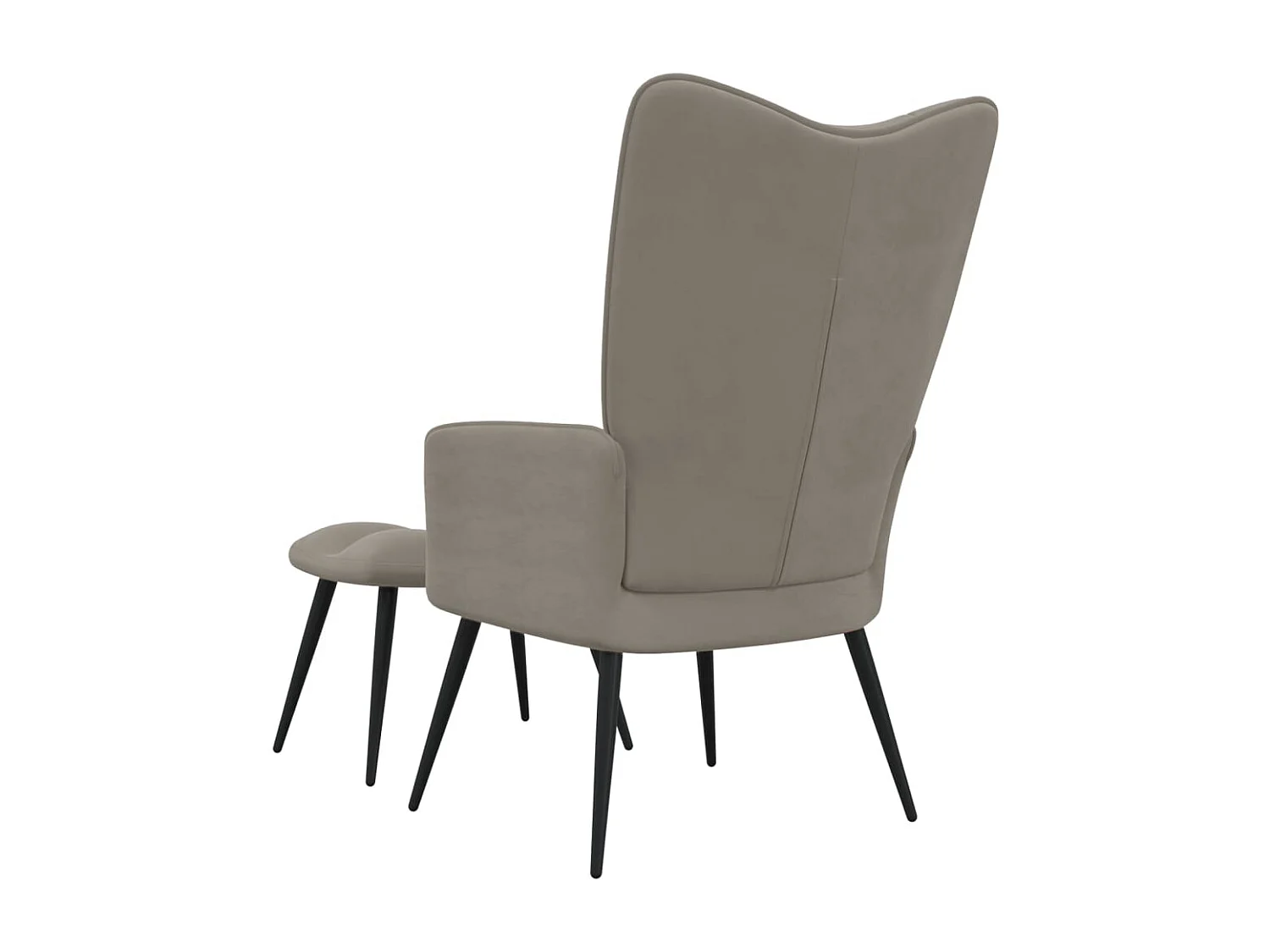 Fauteuil de relaxation avec repose-pied Gris clair Velours