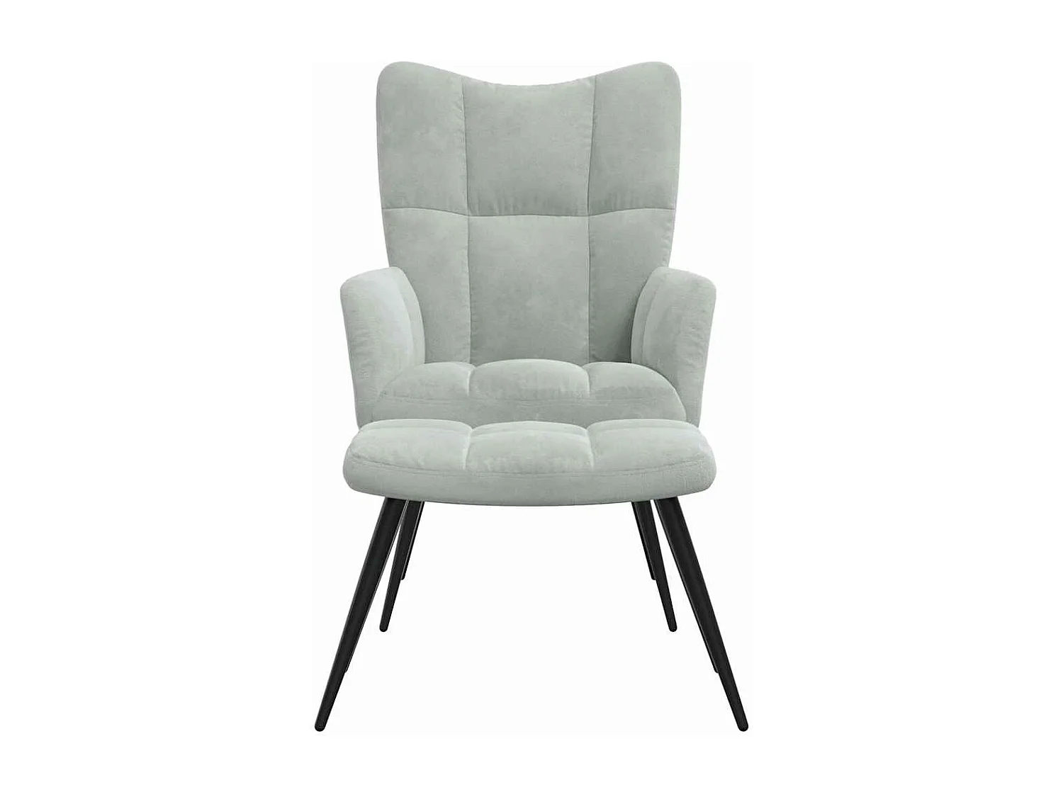 Fauteuil de relaxation avec repose-pied Gris clair Velours