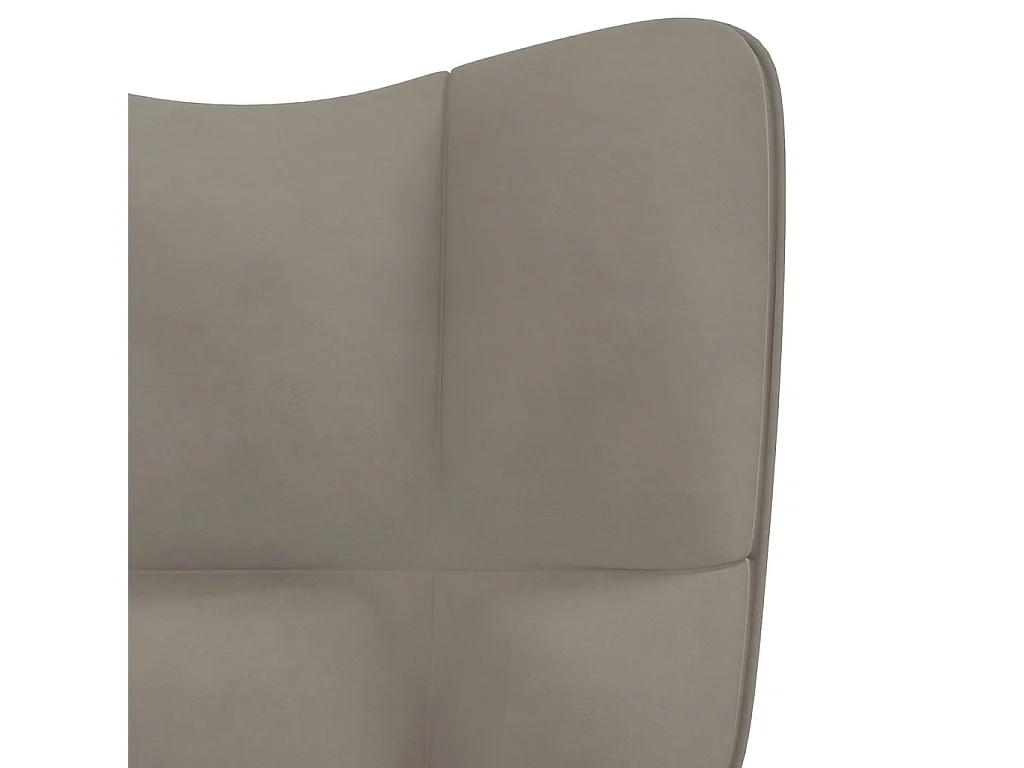 Fauteuil de relaxation avec repose-pied Gris clair Velours