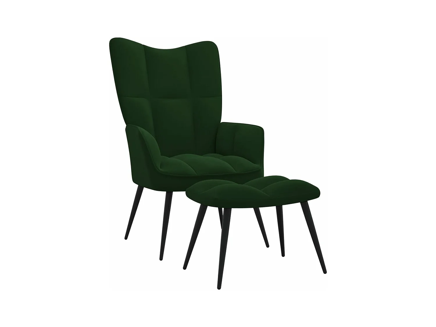 Fauteuil de relaxation avec repose-pied Vert foncé Velours