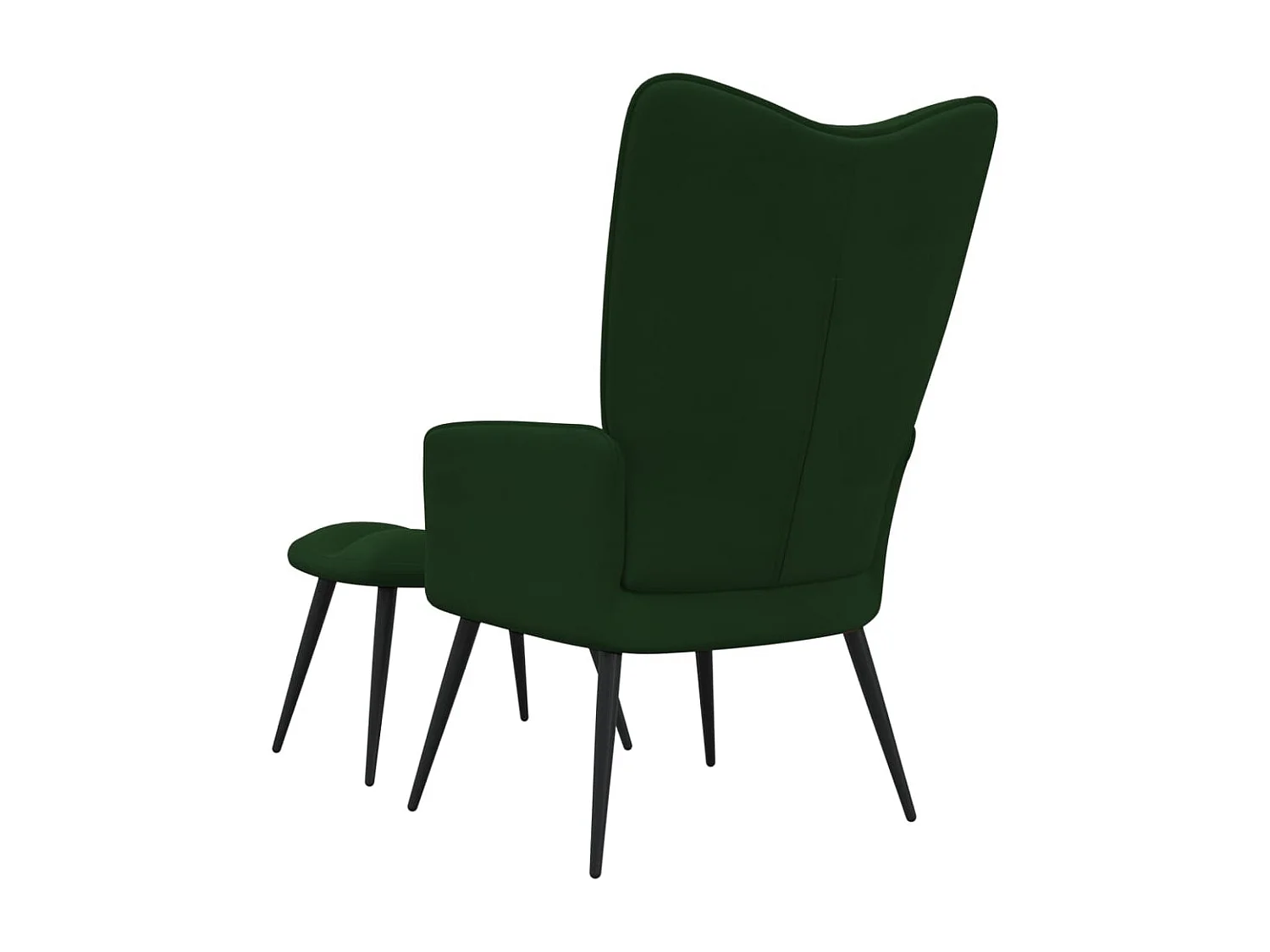 Fauteuil de relaxation avec repose-pied Vert foncé Velours