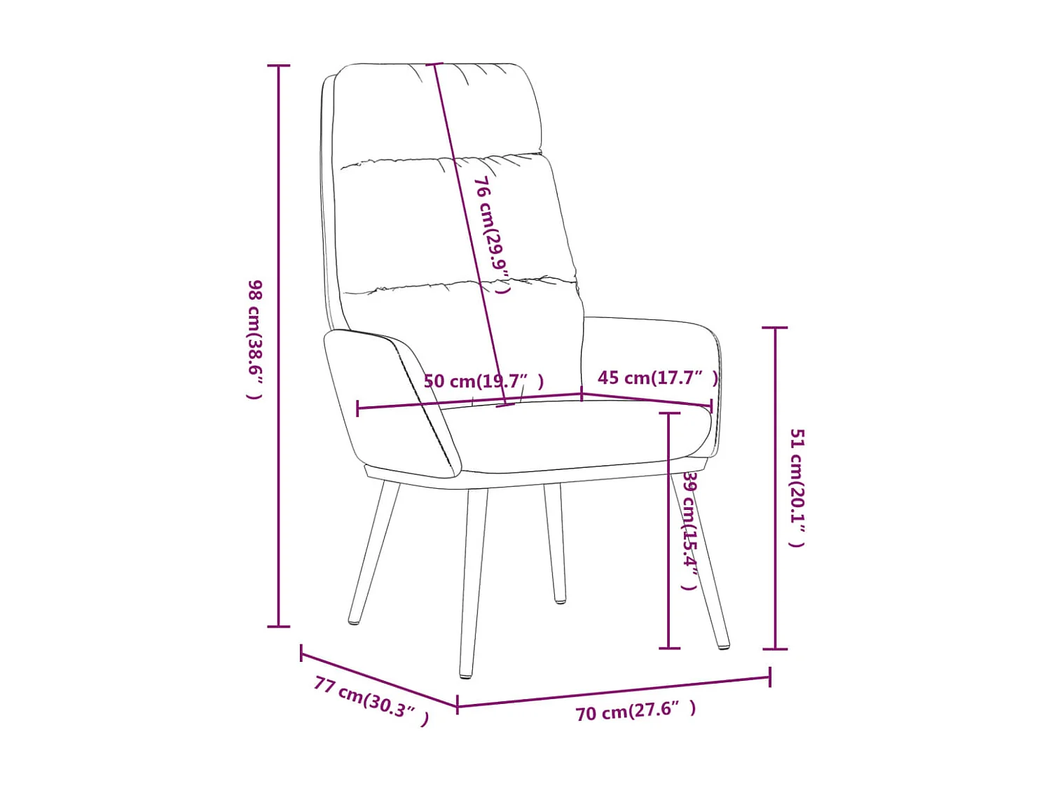 Fauteuil de relaxation Gris clair Tissu
