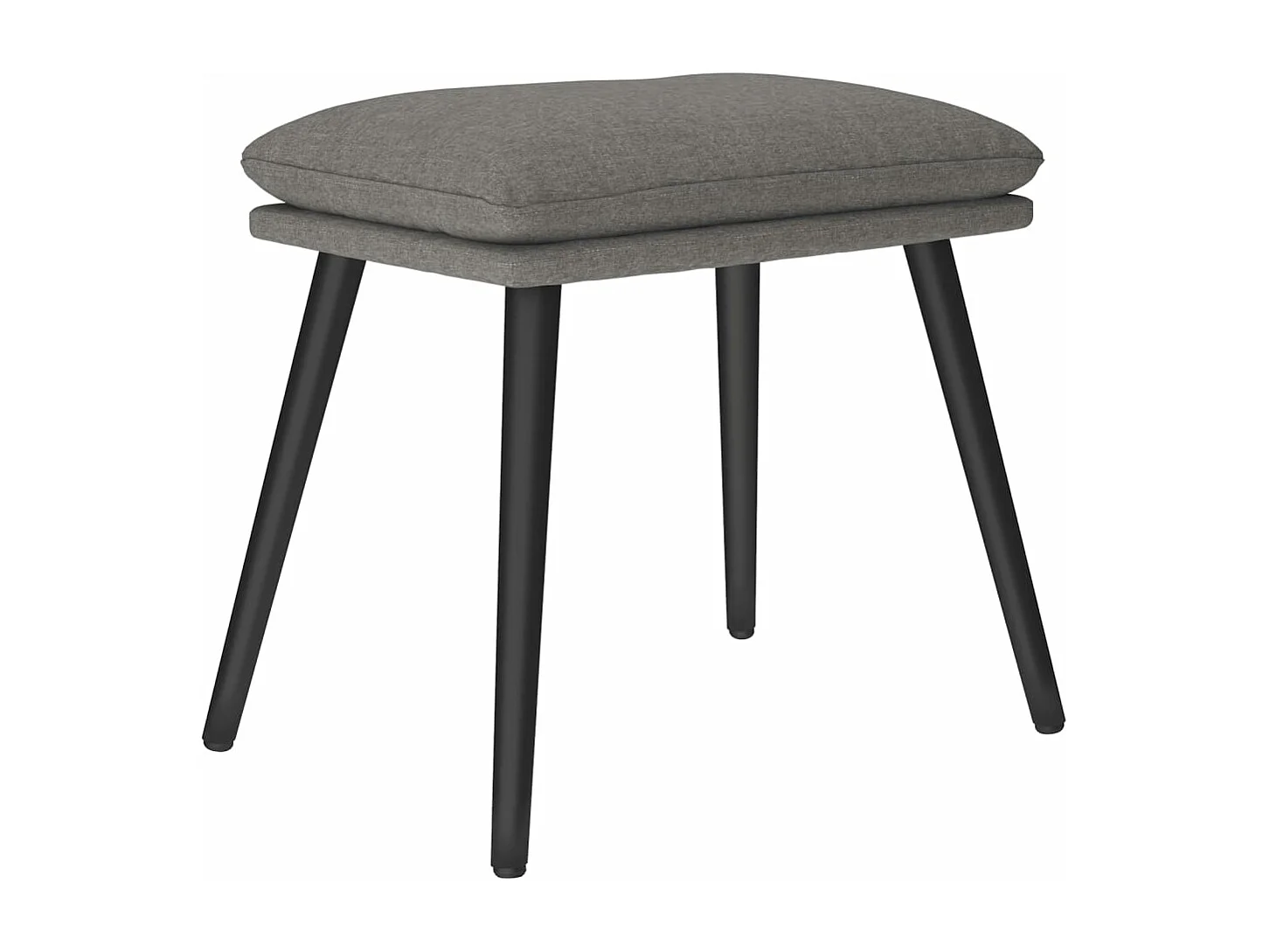 Cadeira de descanso com banco tecido cinzento-claro