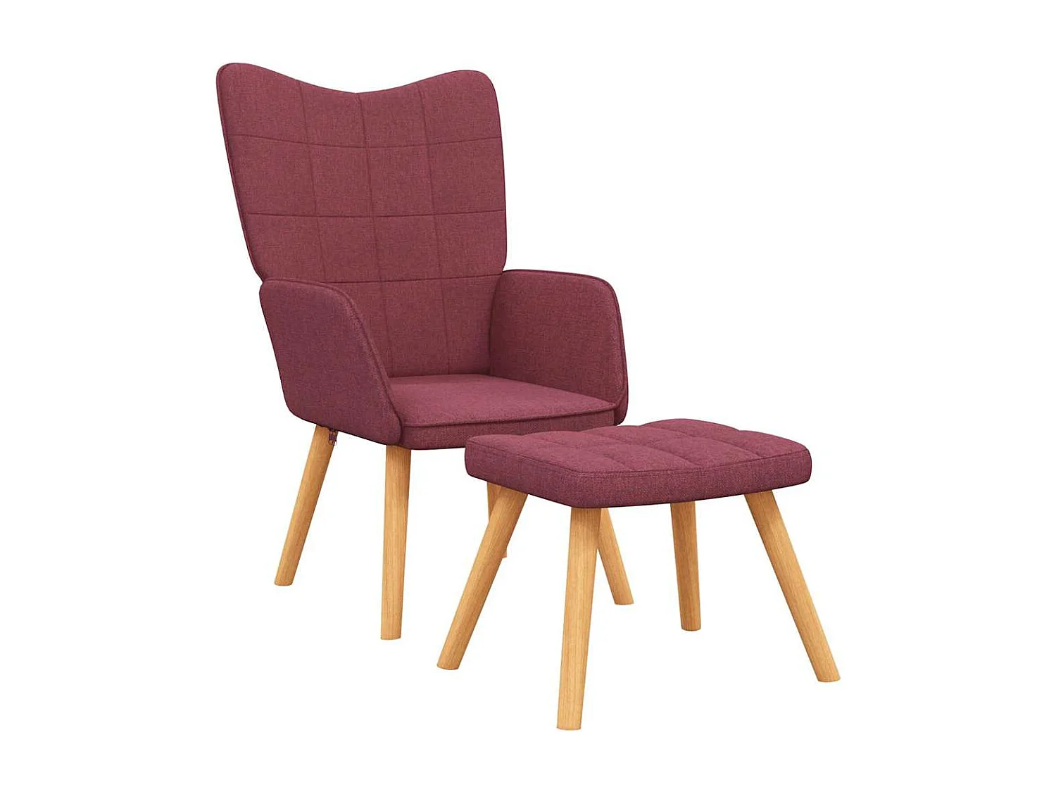 Fauteuil de relaxation avec tabouret Rouge bordeaux Tissu