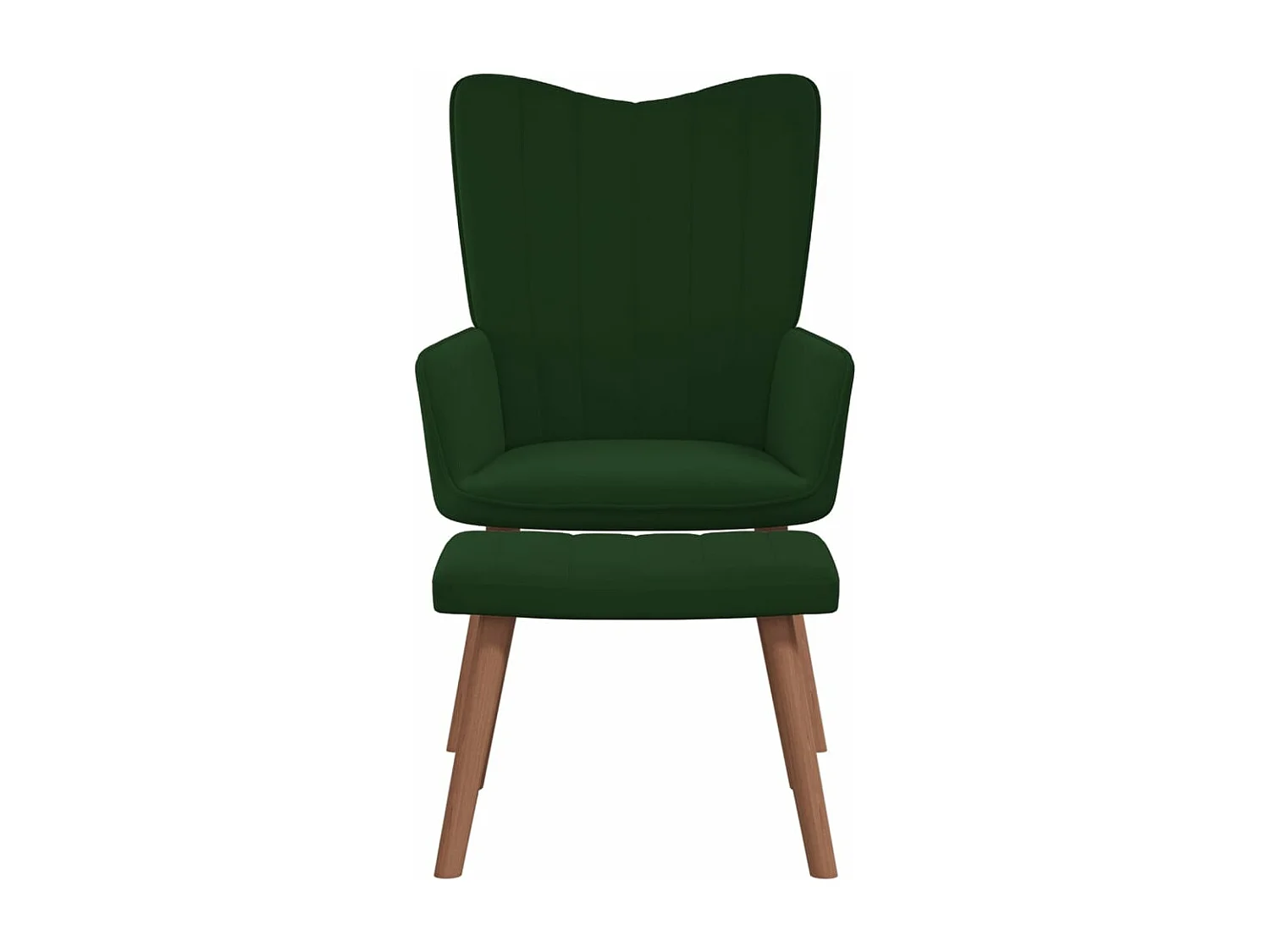 Fauteuil de relaxation avec repose-pied Vert foncé Velours