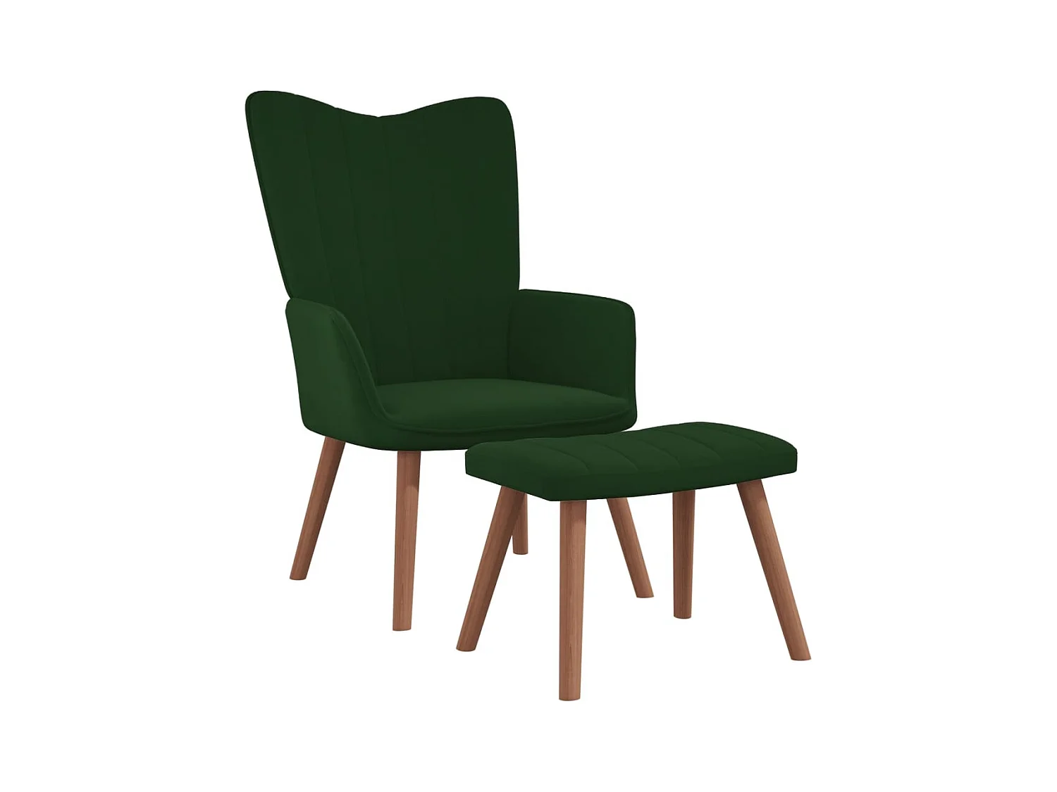 Fauteuil de relaxation avec repose-pied Vert foncé Velours