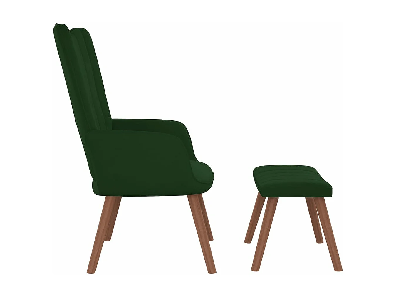 Fauteuil de relaxation avec repose-pied Vert foncé Velours