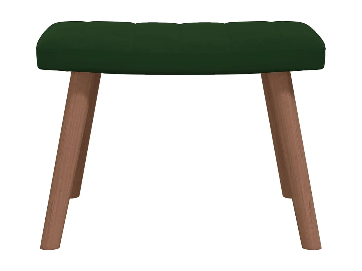 Fauteuil de relaxation avec repose-pied Vert foncé Velours