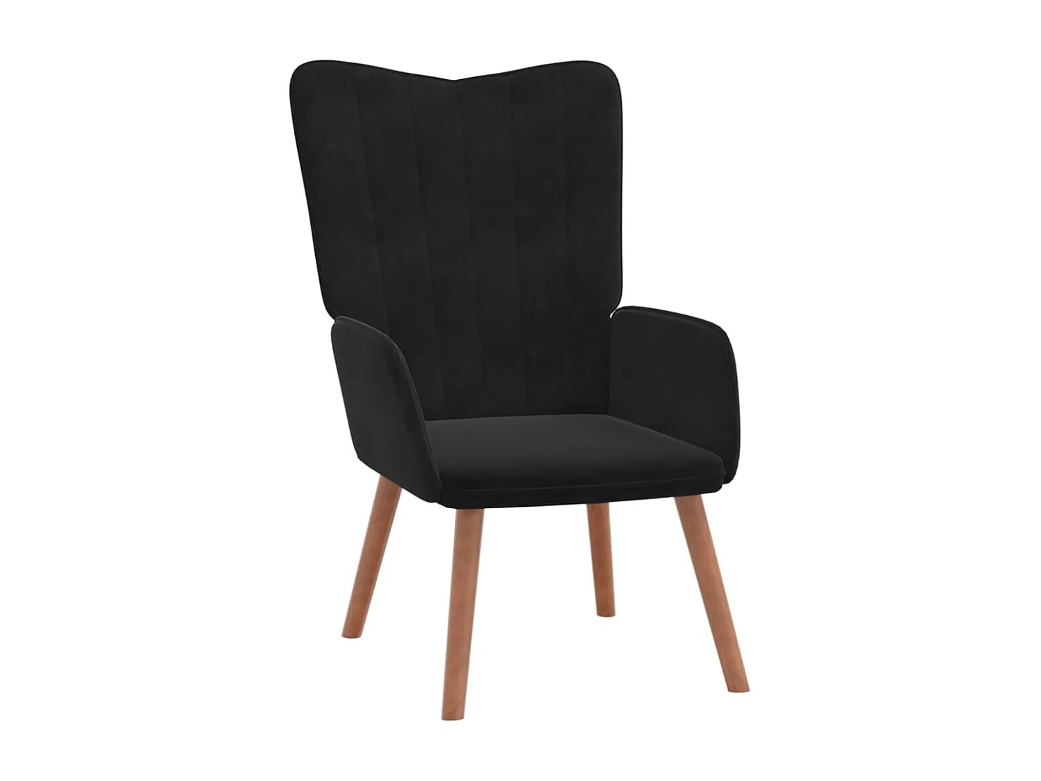 Fauteuil de relaxation avec repose-pied Noir Velours