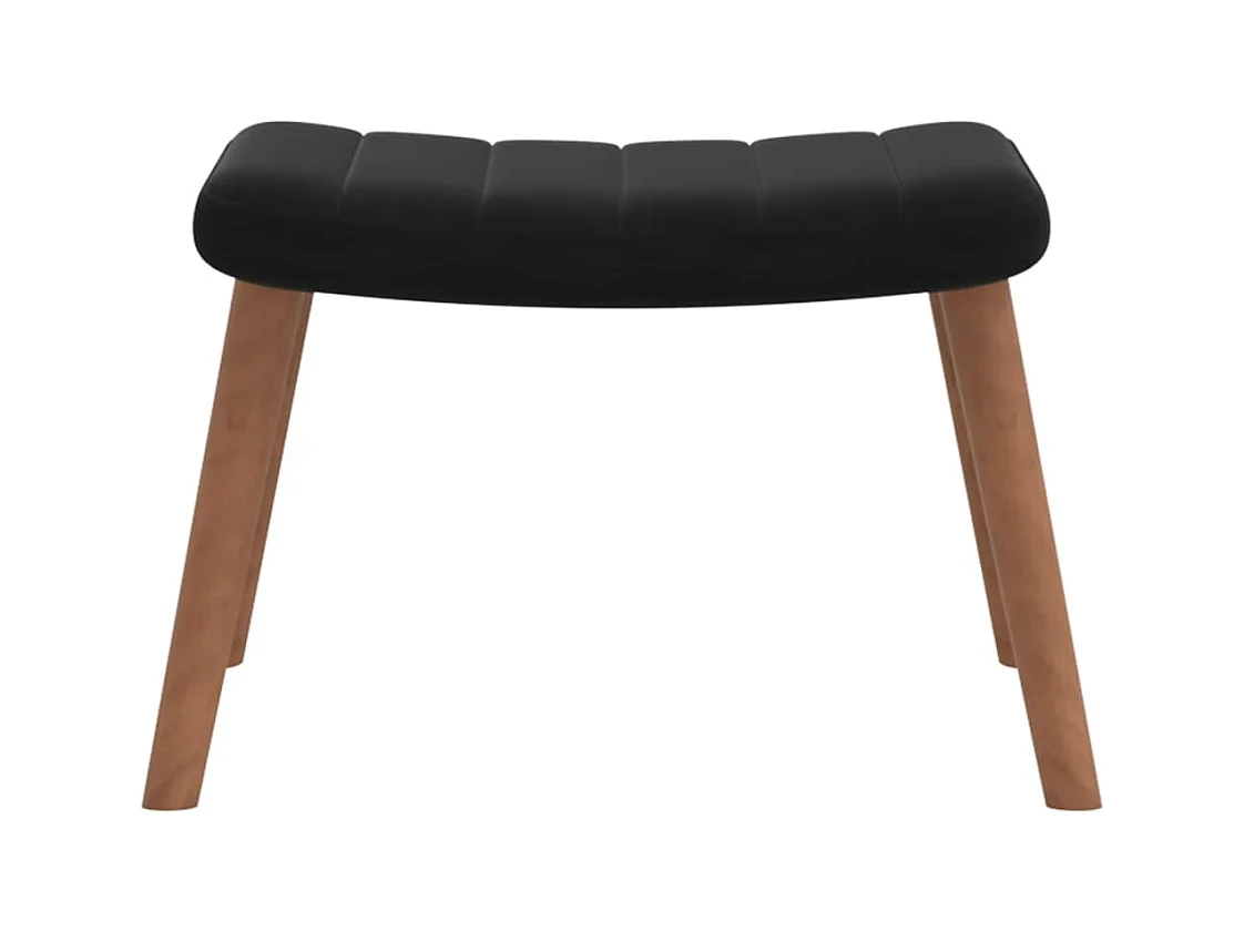 Fauteuil de relaxation avec repose-pied Noir Velours