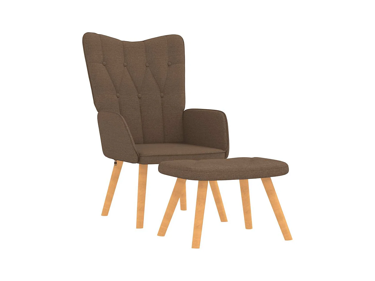 Fauteuil de relaxation avec tabouret Marron Tissu