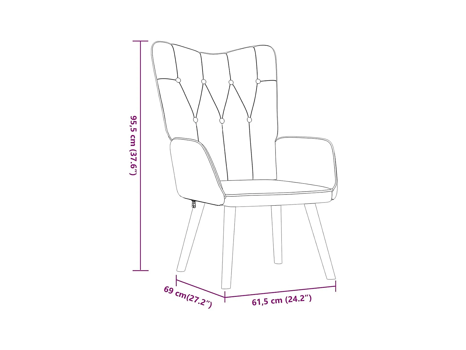 Fauteuil de relaxation avec tabouret Marron Tissu