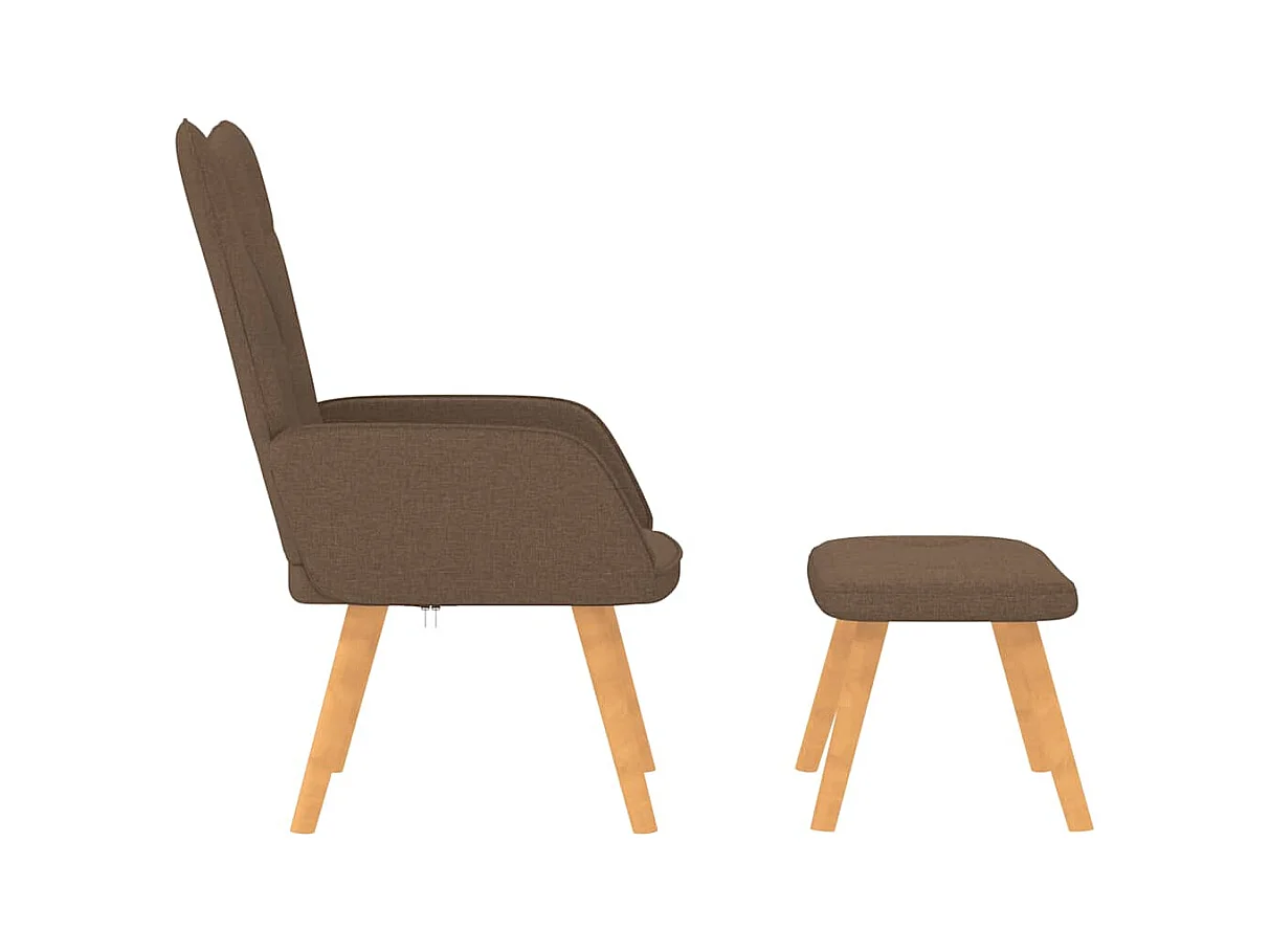 Fauteuil de relaxation avec tabouret Marron Tissu